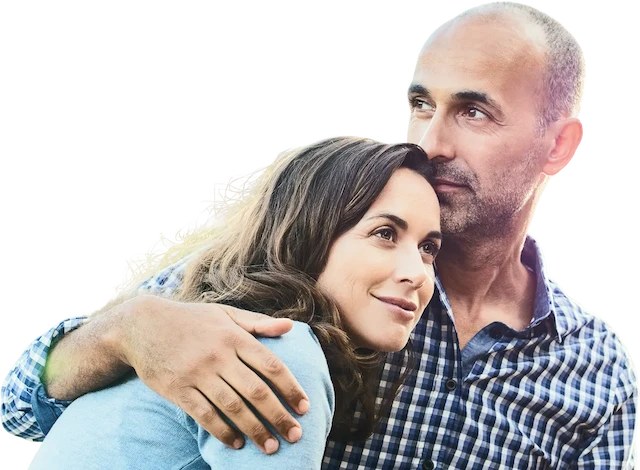 Couple hugging