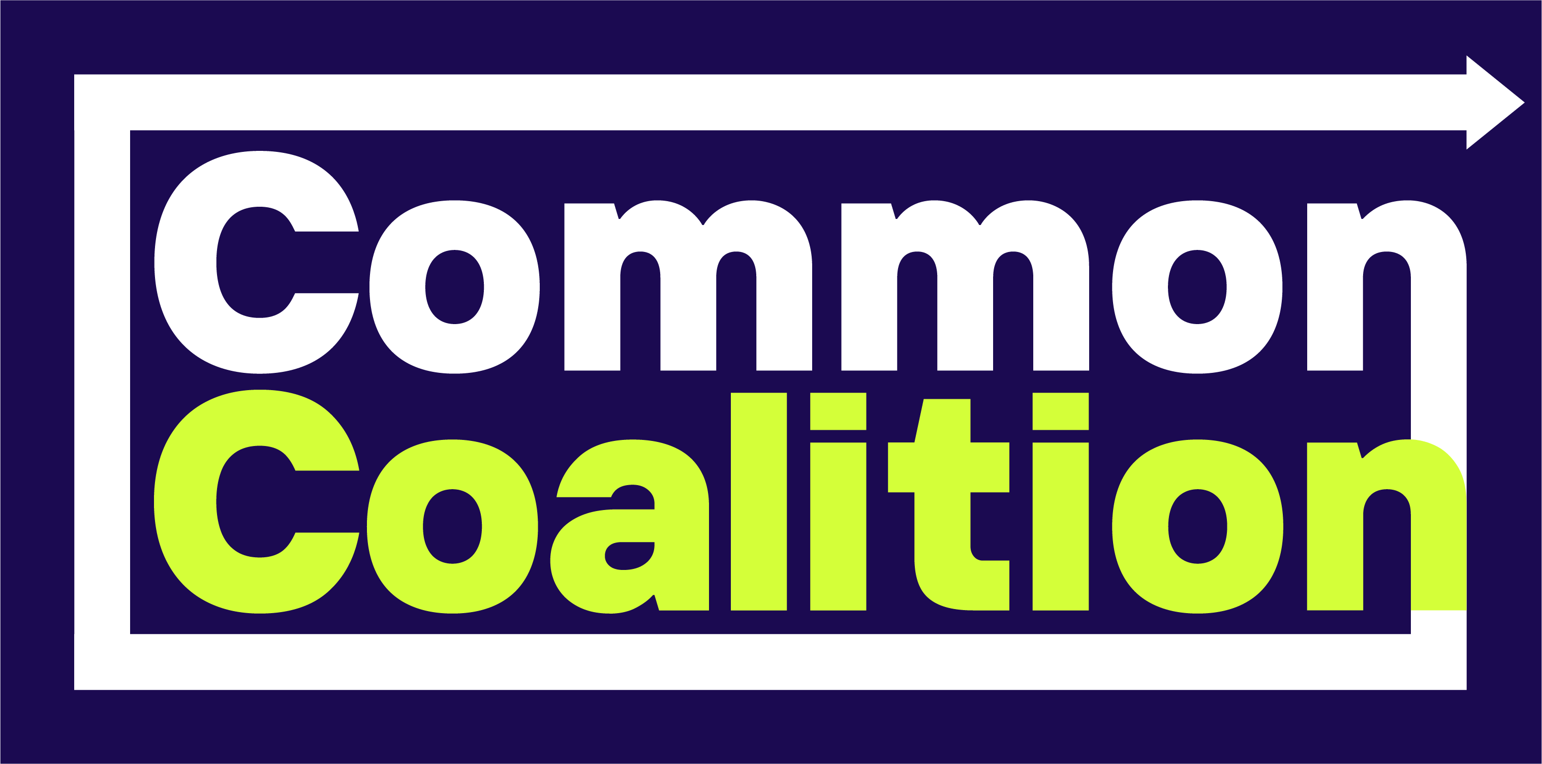 Common Coalition logo with active arrow going around the text and pointing to the right. 