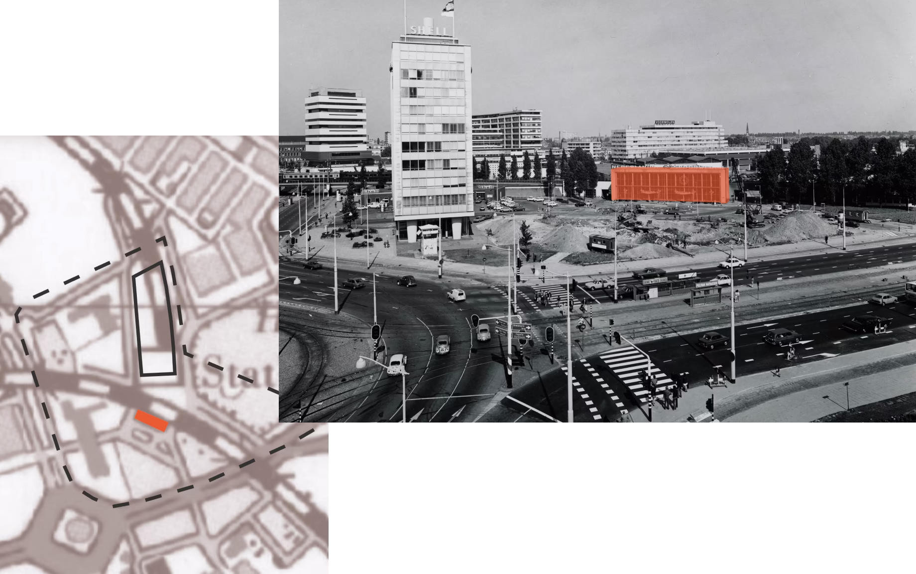 Photo and map of the location of the Be water my friend project
