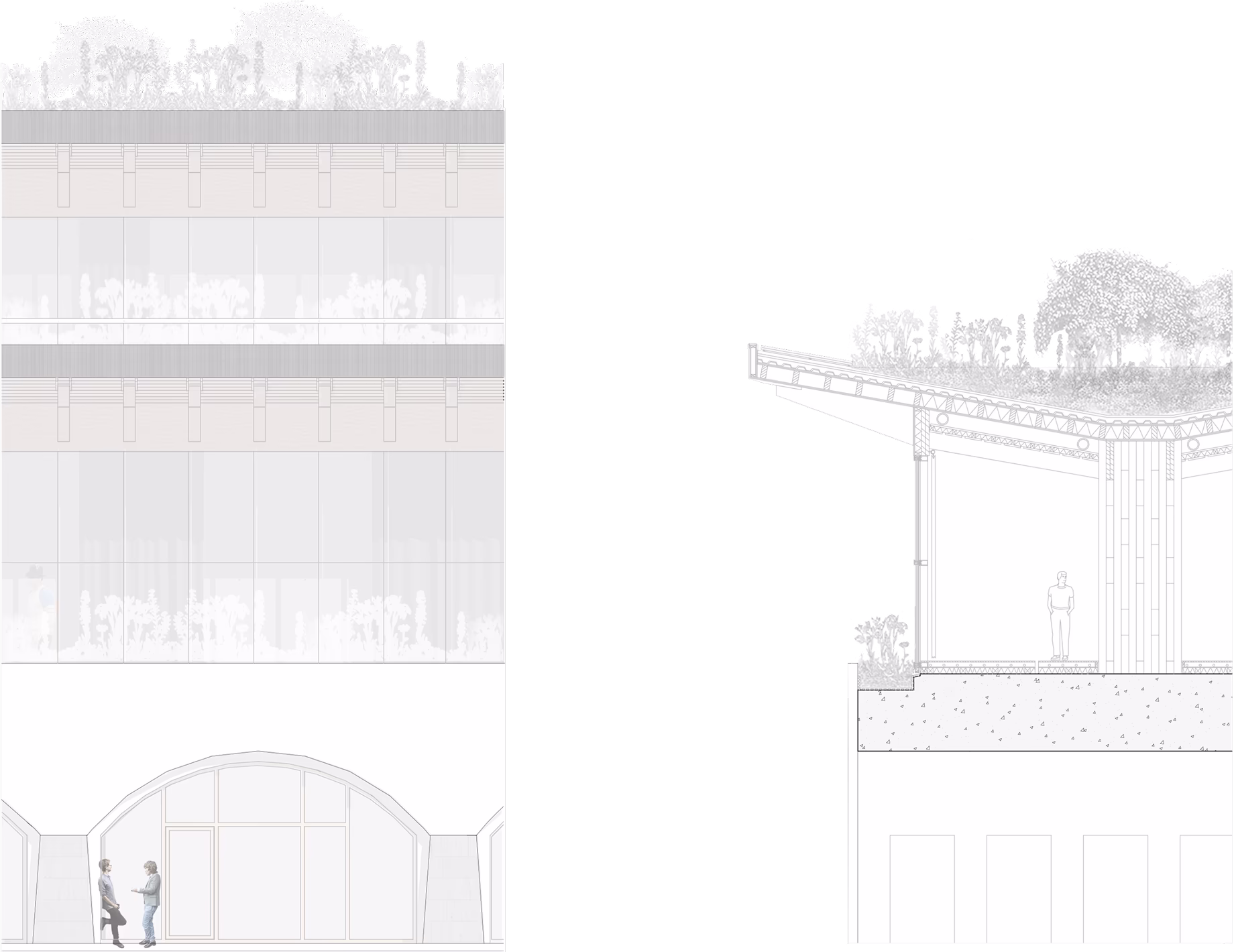 Side view of the construction of the Be water my friend project