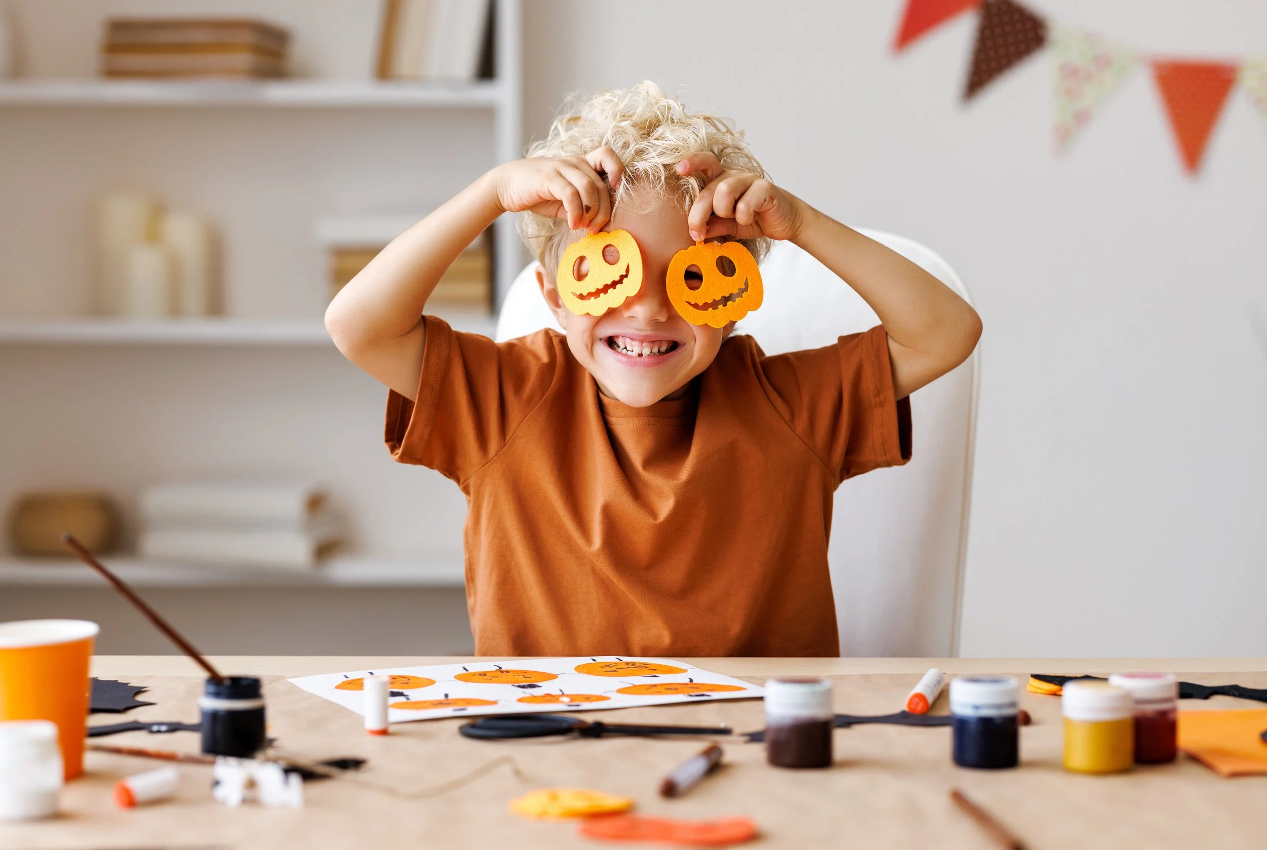 Children in Halloween costumes