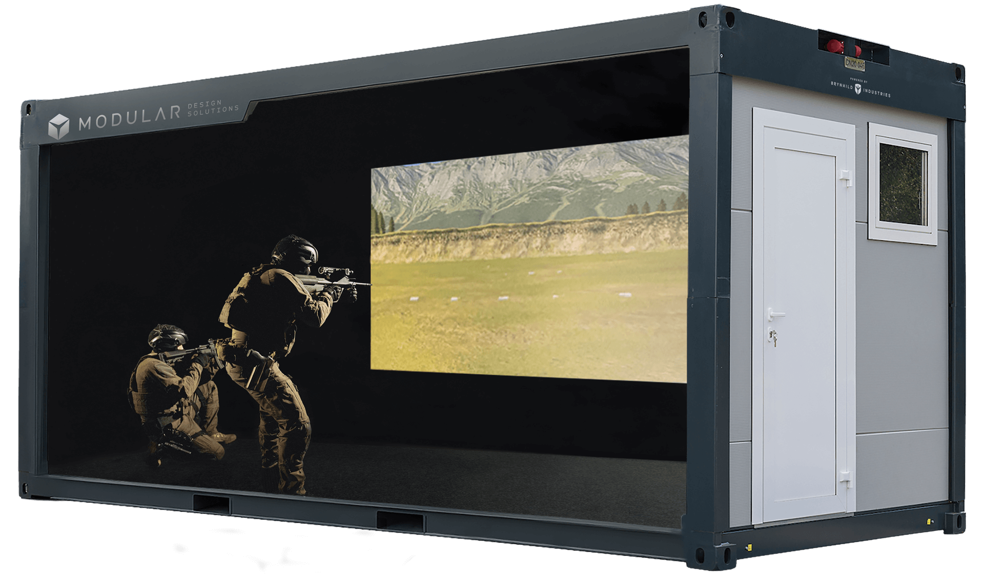 A photo of the CN20 unit adapted to a combat simulator.