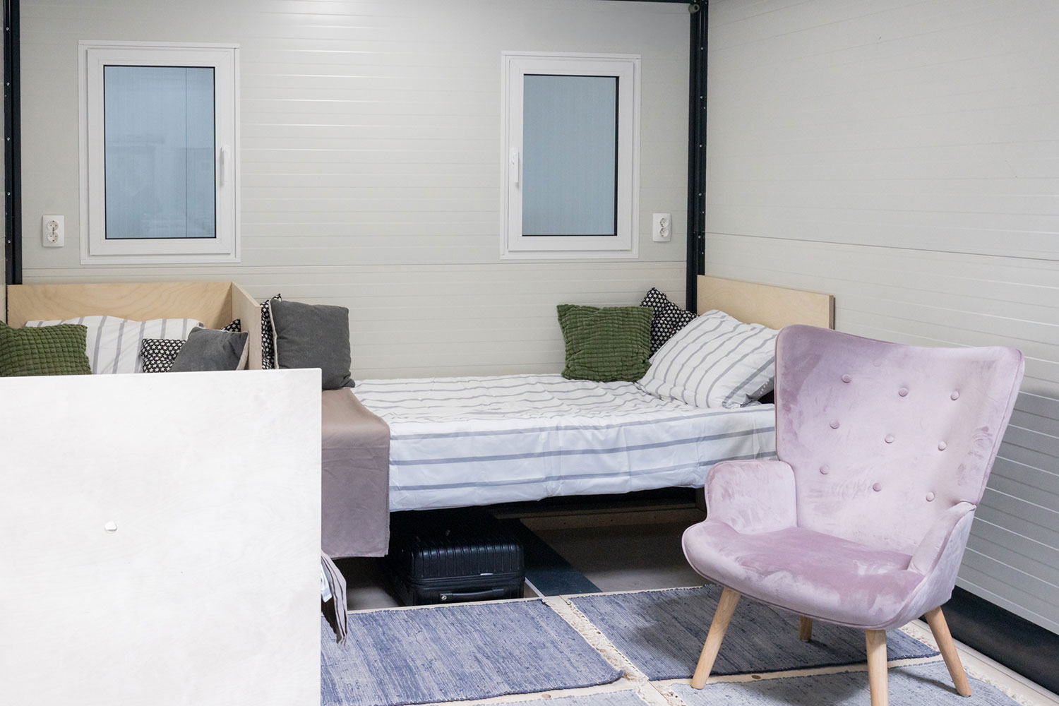 A CN10 unit that has been adapted to sleep two people.