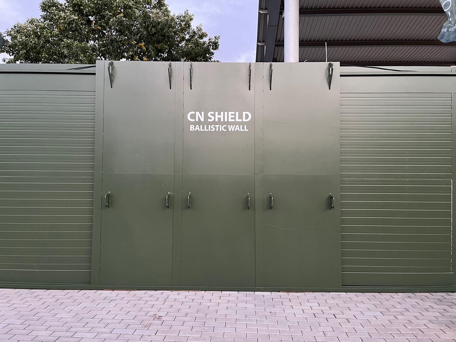 A CN20 unit equipped with ballistic armour panels.