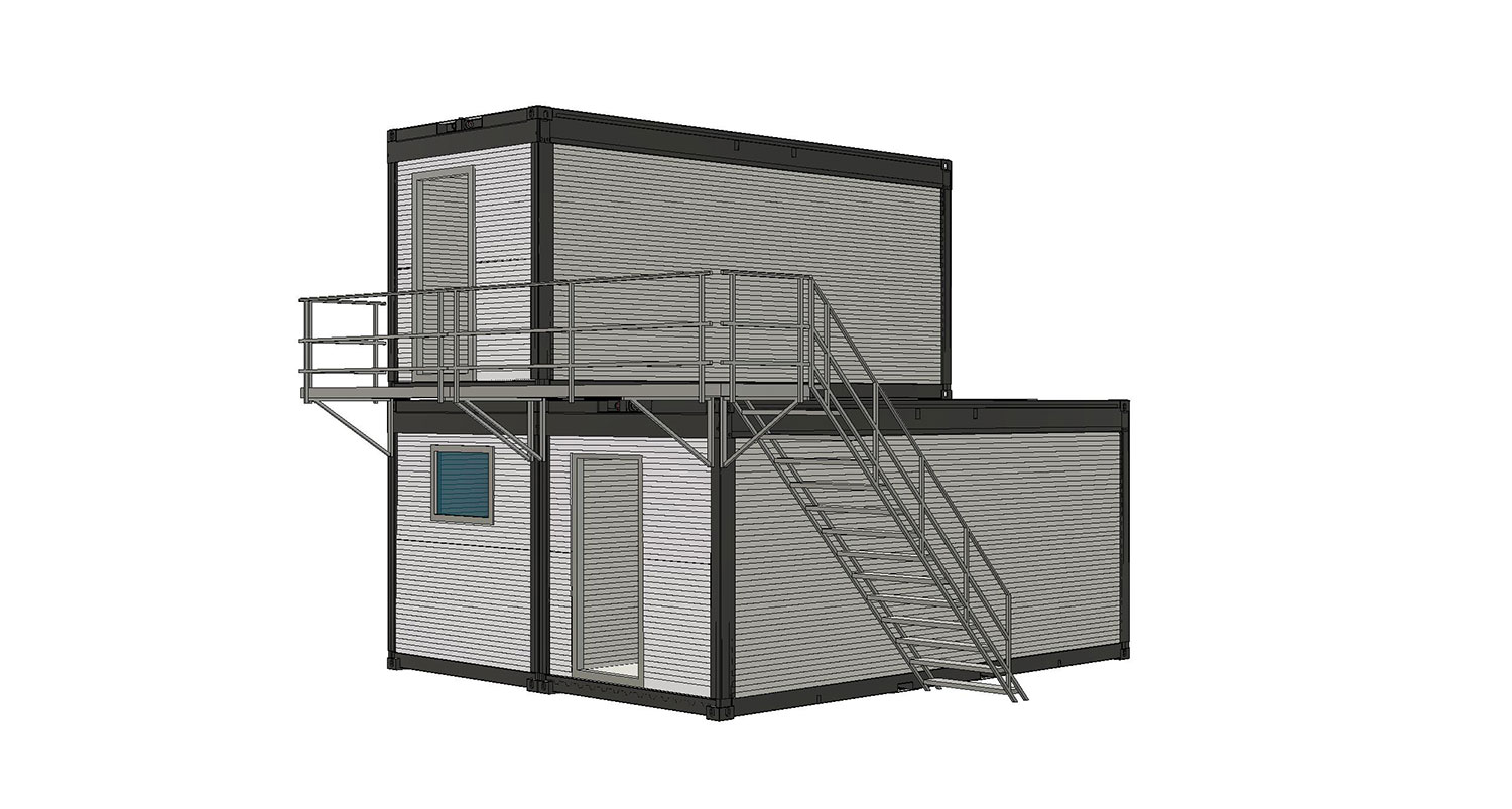 CN 20 units linked with magnetic windows and doors, set up for urban training 