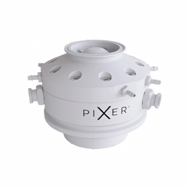Alphinity PIXER P20 single-use pump head providing accurate metering and dependable low-flow performance for biopharma applications.