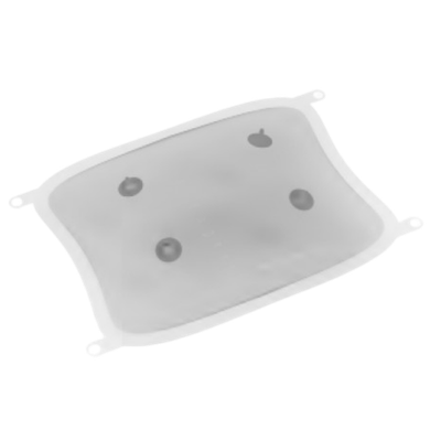 Sanitary clamp fitting detail on custom single-use bag