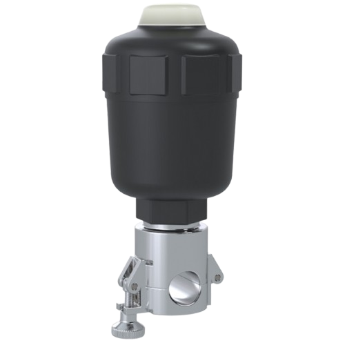 ARTeVA pneumatic pinch valve for single-use bioprocess tubing, air-actuated