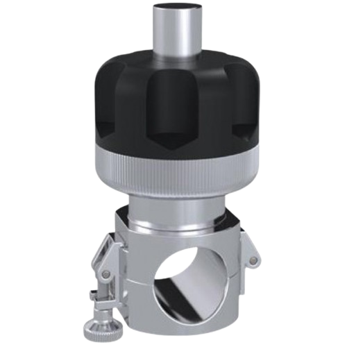 Single-use manual pinch valve with handwheel actuator for bioprocess tubing