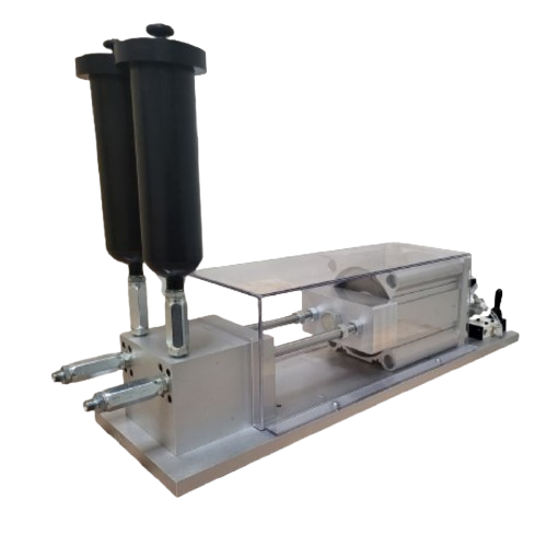 Benchtop LSR metering and mixing system for silicone formulation development