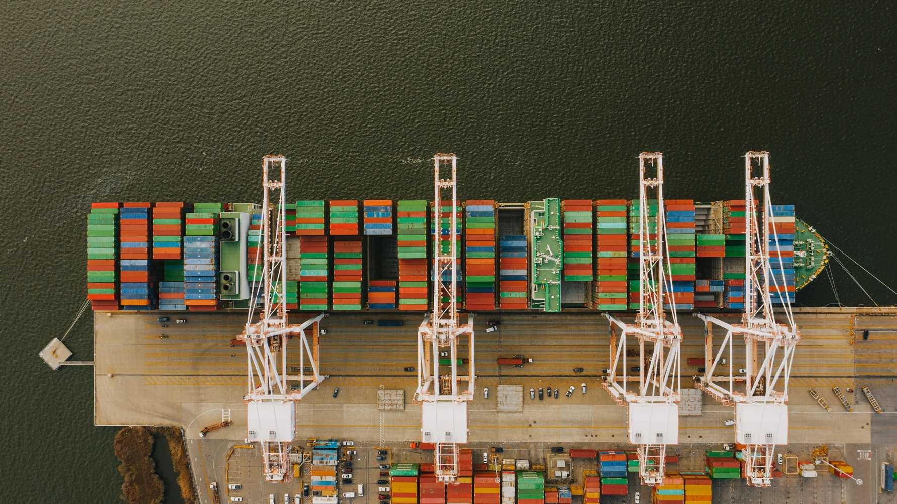 A container ship in a port