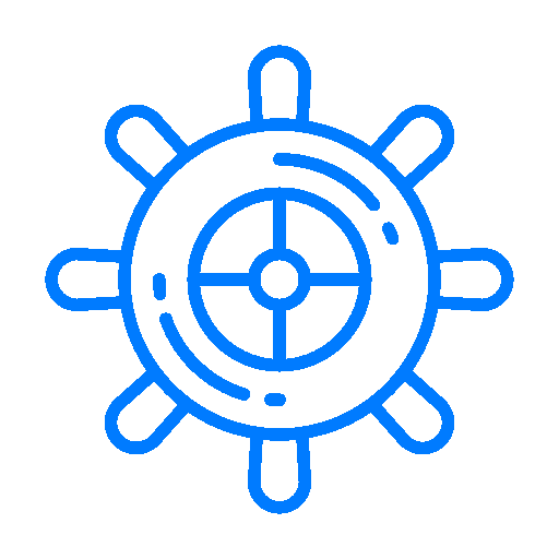 An icon of an ship's wheel