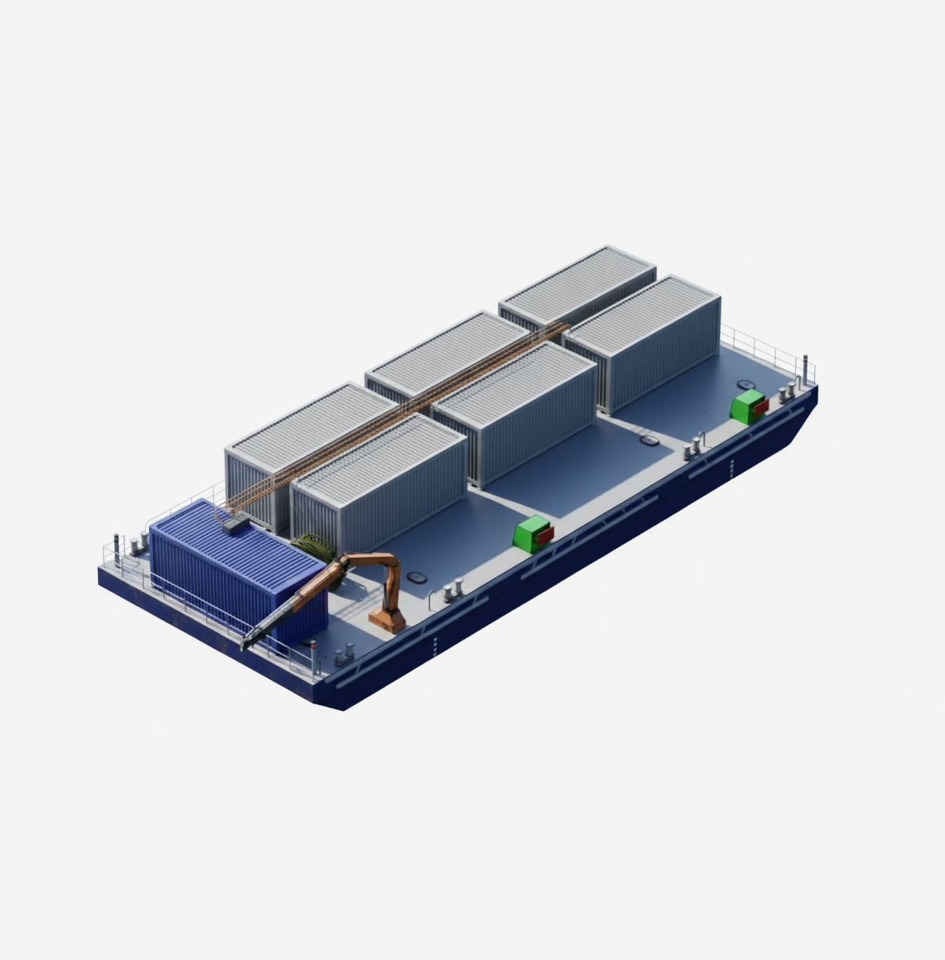 A rendering of a battery barge