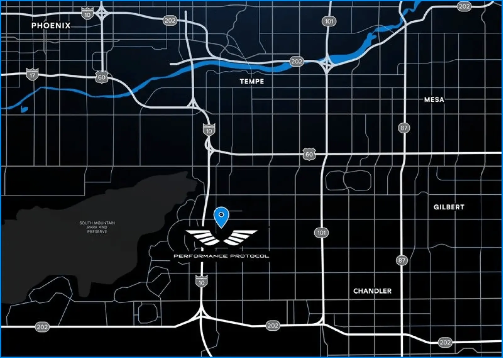 Map with Performance Protocol HQ Location