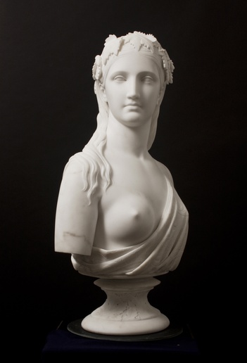 Chauncey B. Ives, "Bacchante," 1848, Marble, Collection of Irene and Kevin Rowe, Courtesy of Conner-Rosenkranz, NY; Photo by Mark Ostrander