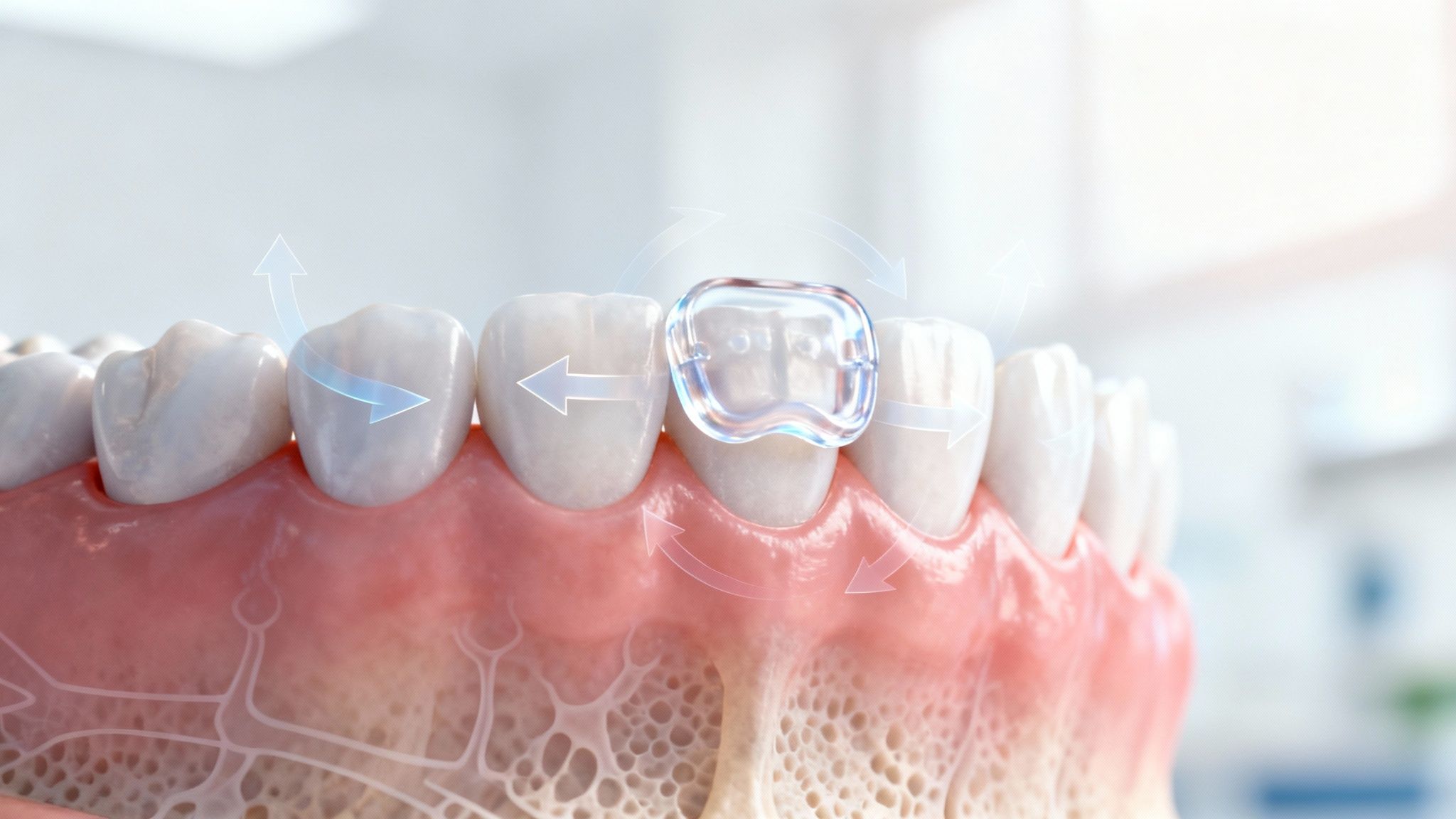 A dentist using a 3D intraoral scanner on a patient's teeth.