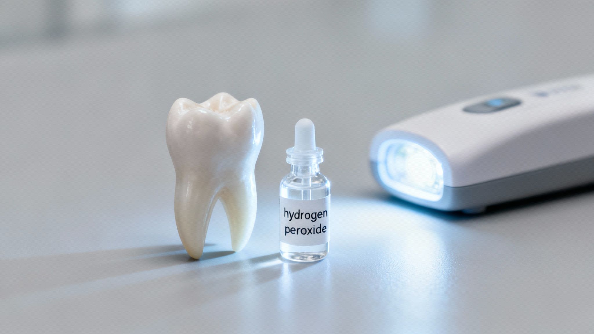 A dentist explaining the structure of a tooth to a patient.
