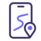 A phone with a hiking trail on the screen