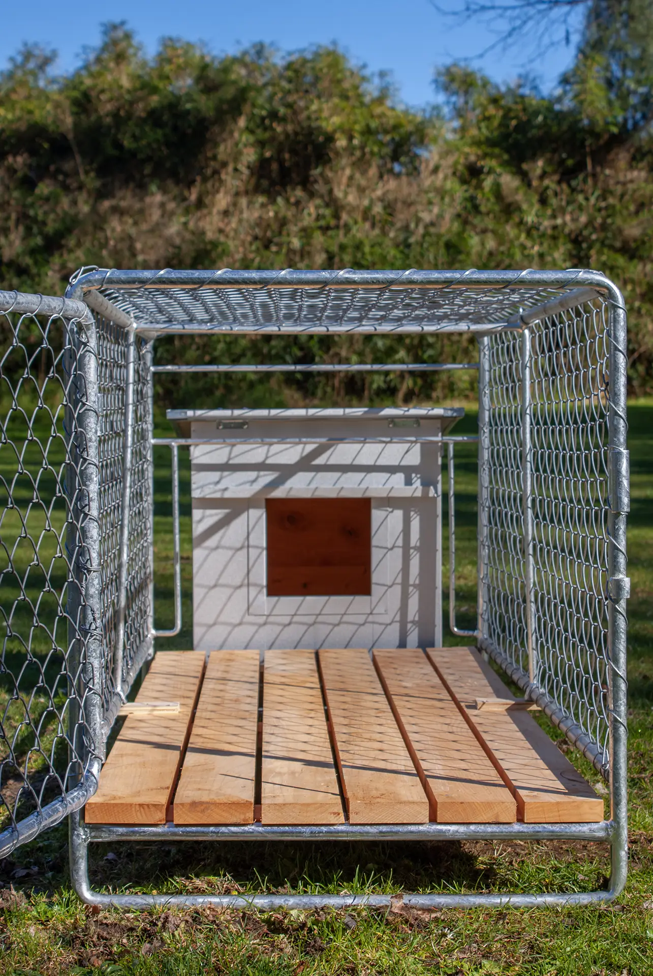Solid wood Five Star Dog Kennel – handcrafted construction, built to last in NZ