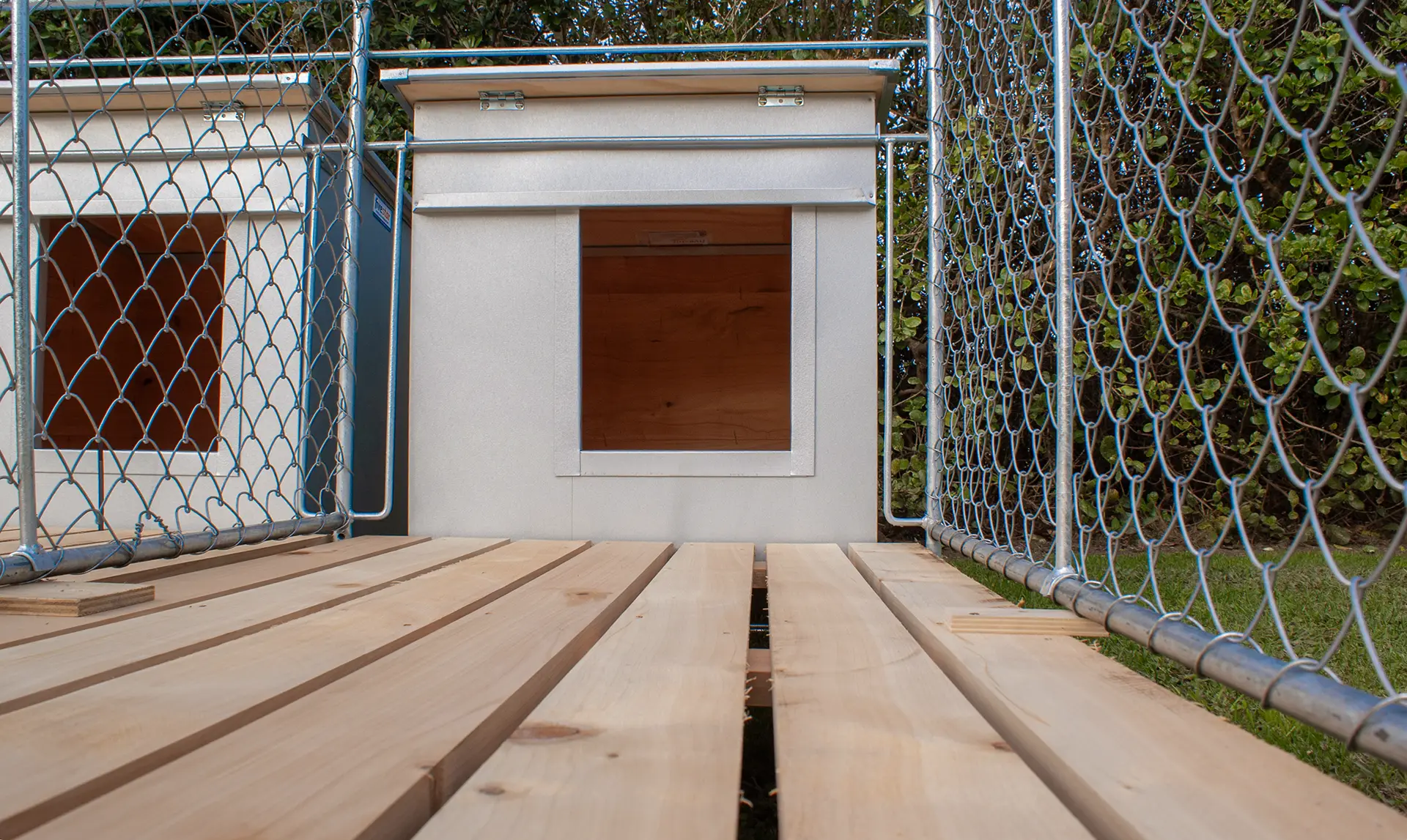 Durable Macrocarpa flooring panel for dog runs – purpose built for Five Star runs