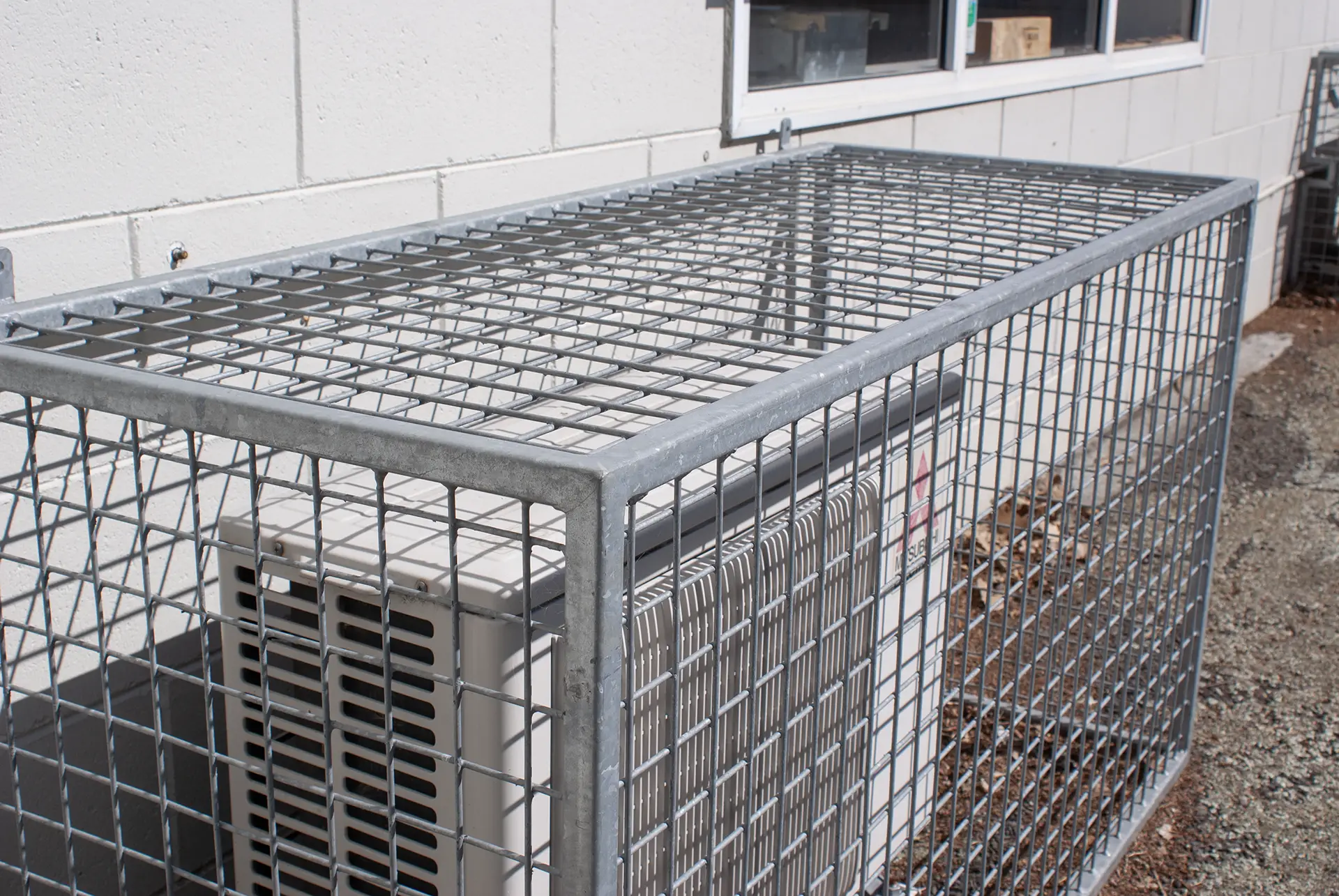 Condenser cage for air conditioner unit – protective metal housing