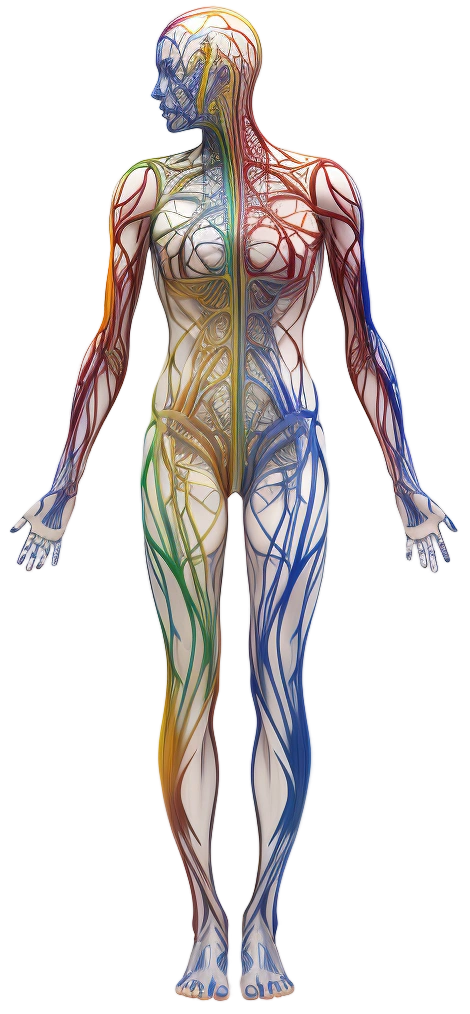 Illustration of human nervous system.