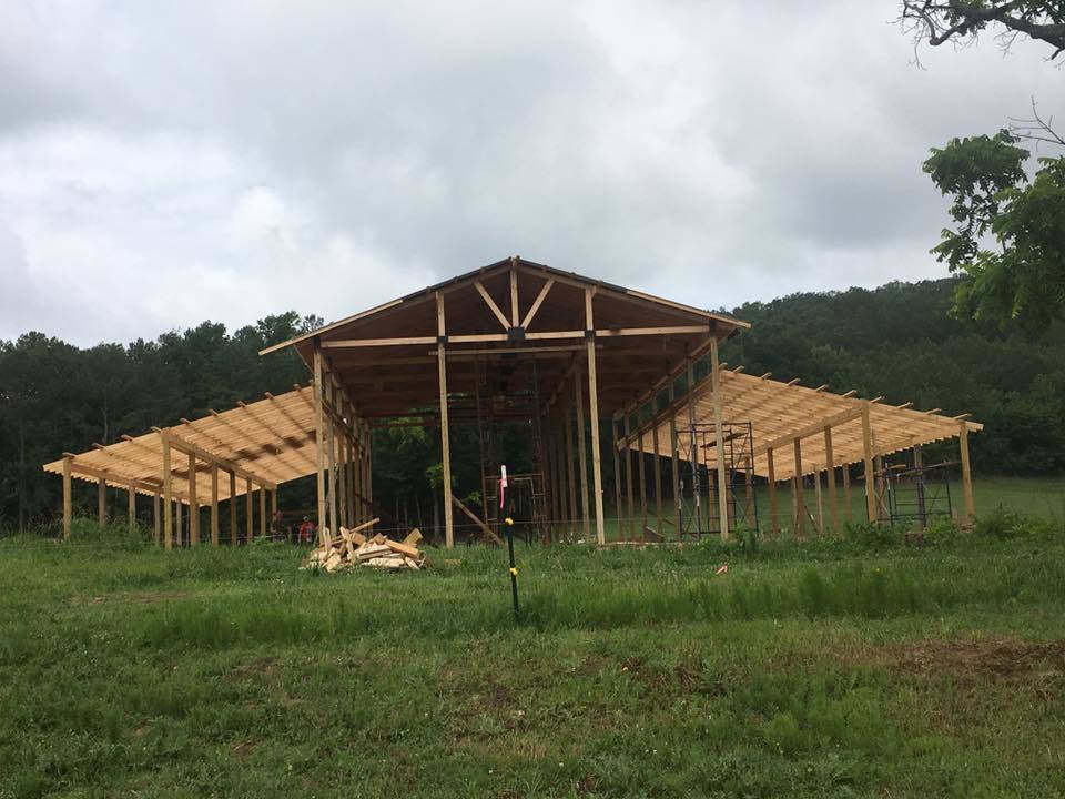 Painting the Carriage House at Satolah Creek Farm in North Georgia
