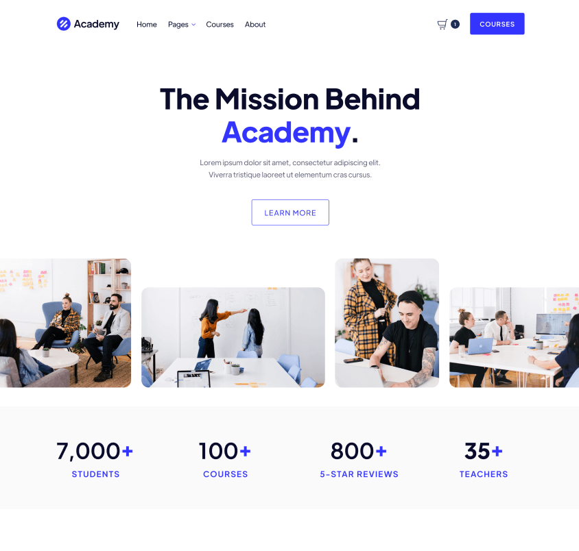 About - Academy Webflow Template
