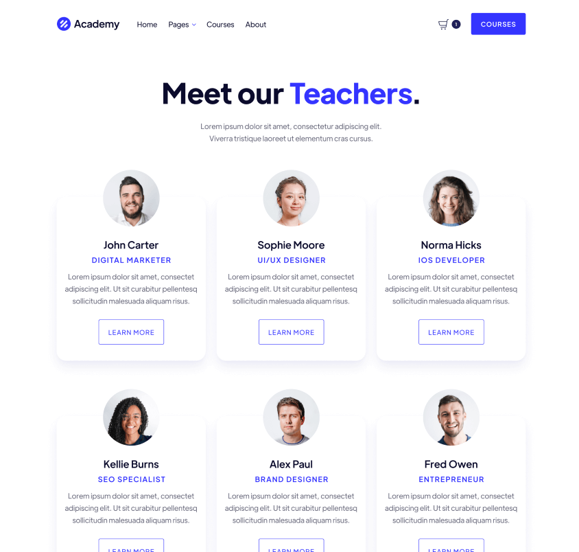 Teachers - Academy Webflow Template