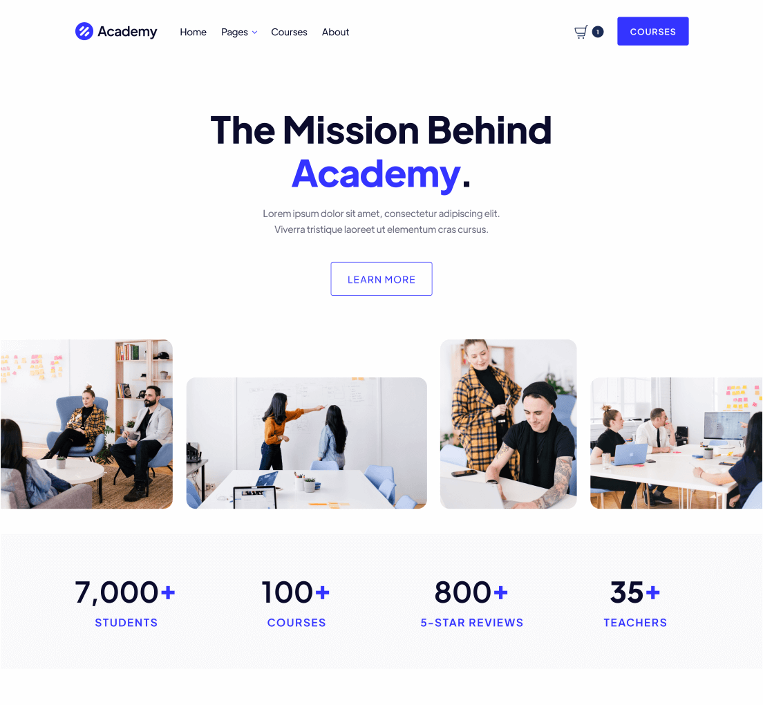 About - Academy Webflow Template