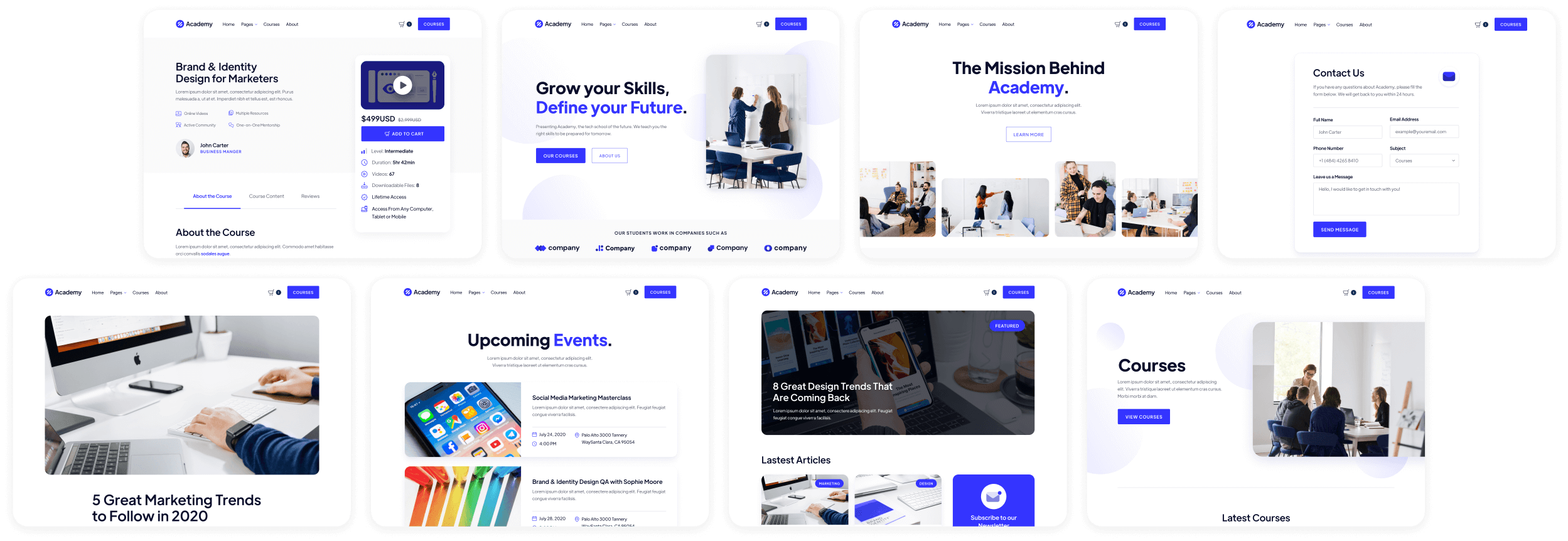 Buy Template - Academy Webflow Template
