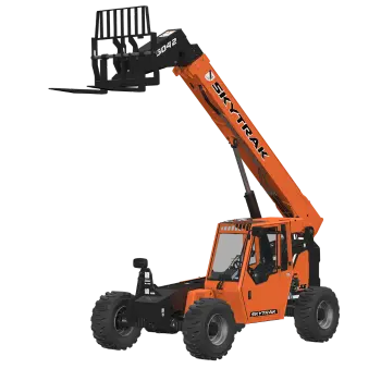 A telehandler that can lift 6,000 pounds as high as 42 feet in the air.