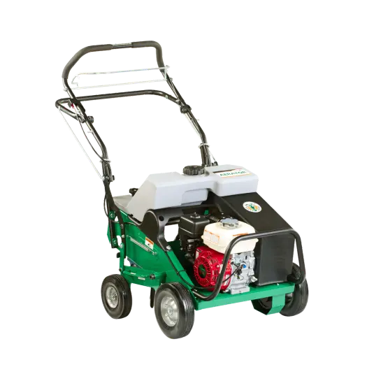 A gas powered plug aerator