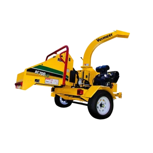 A gas powered wood chipper