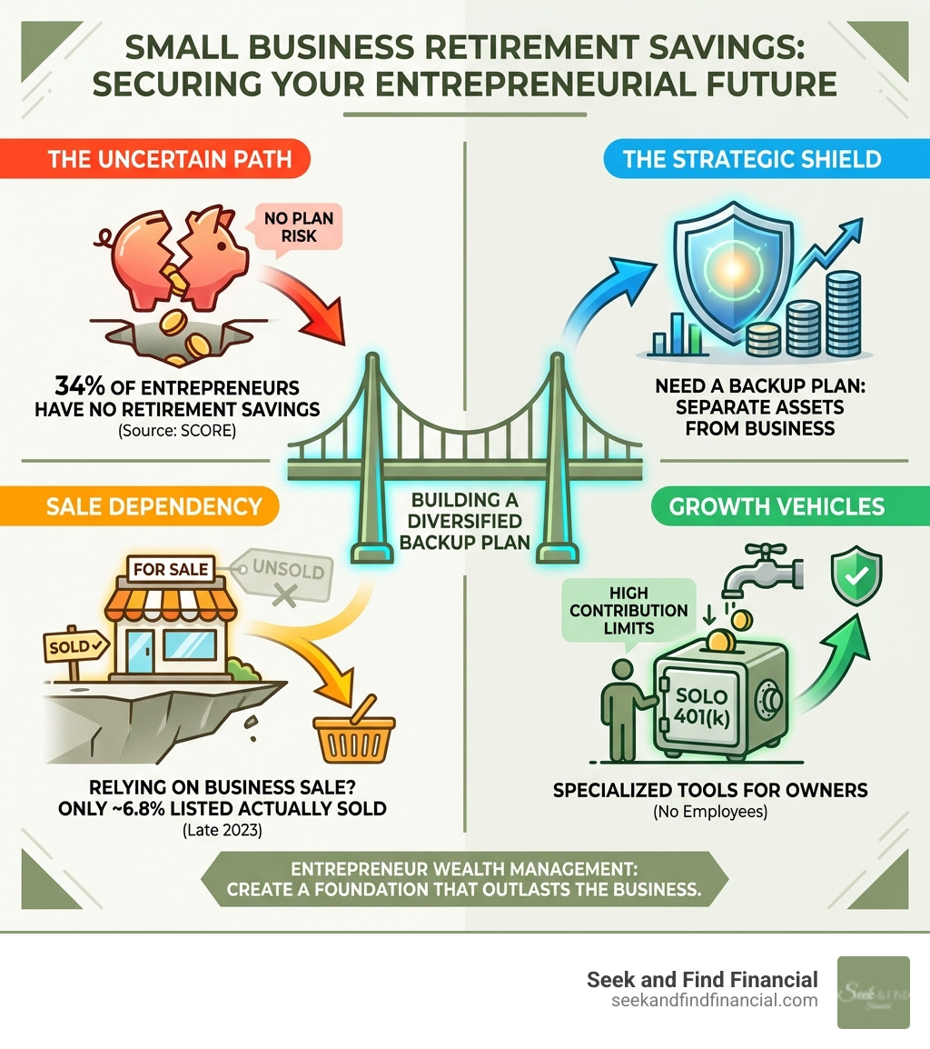 infographic on small business retirement savings - Entrepreneur wealth management infographic 
