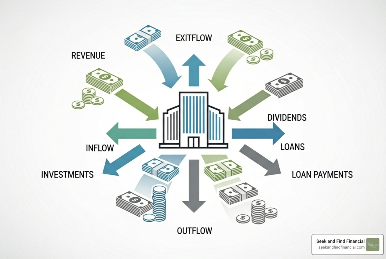 cash flow diagram showing inflows and outflows - Business owner financial planning