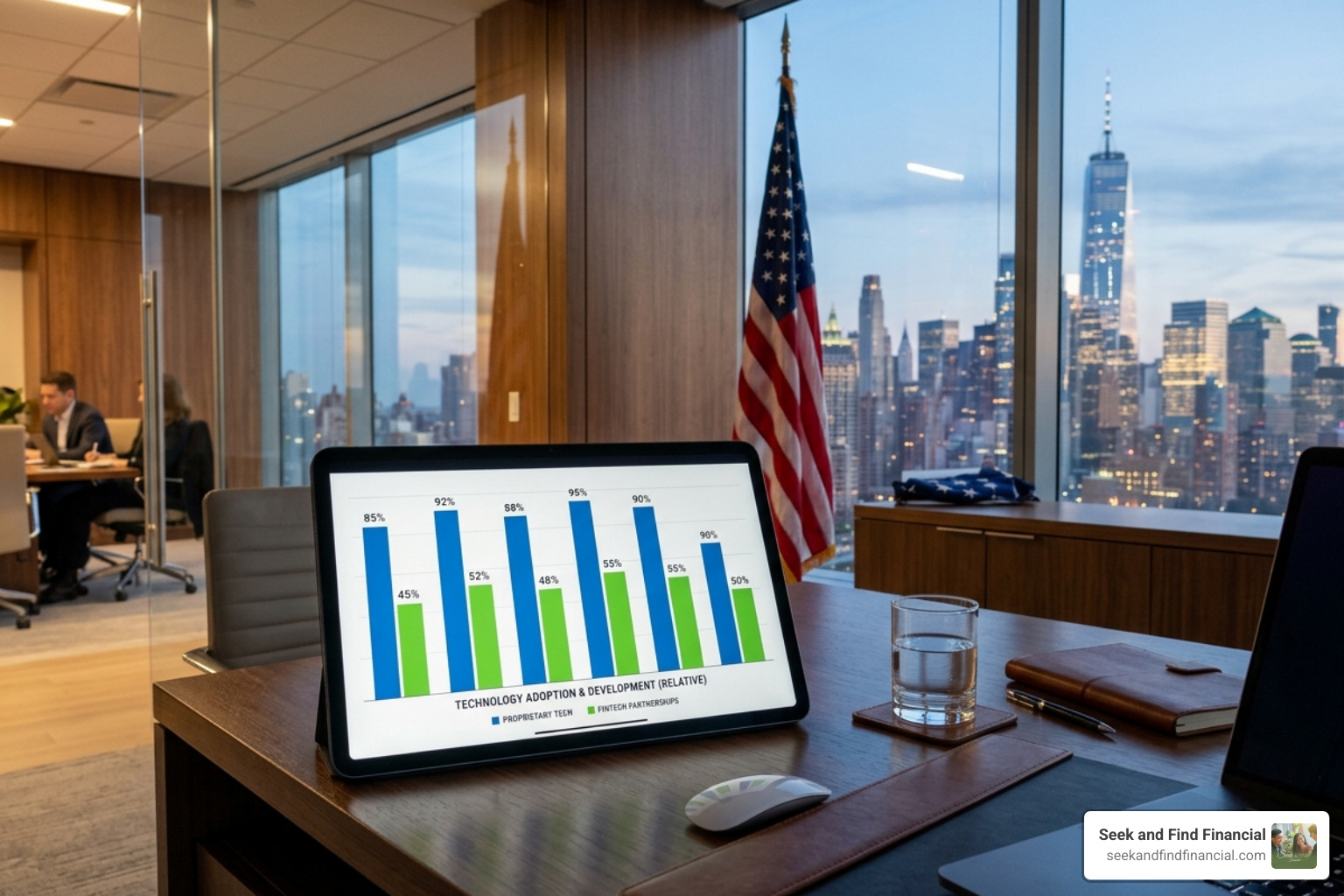 Chart comparing proprietary tech vs fintech partnerships - the impact of technology on wealth management Chart comparing proprietary tech vs fintech partnerships - the impact of technology on wealth management