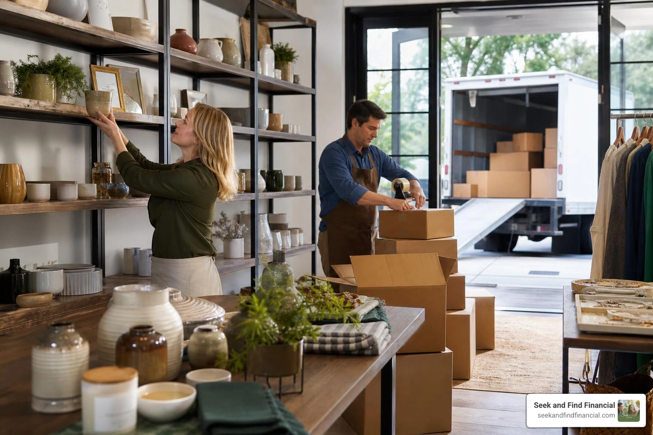 A small business expanding its operations and inventory due to healthy cash flow