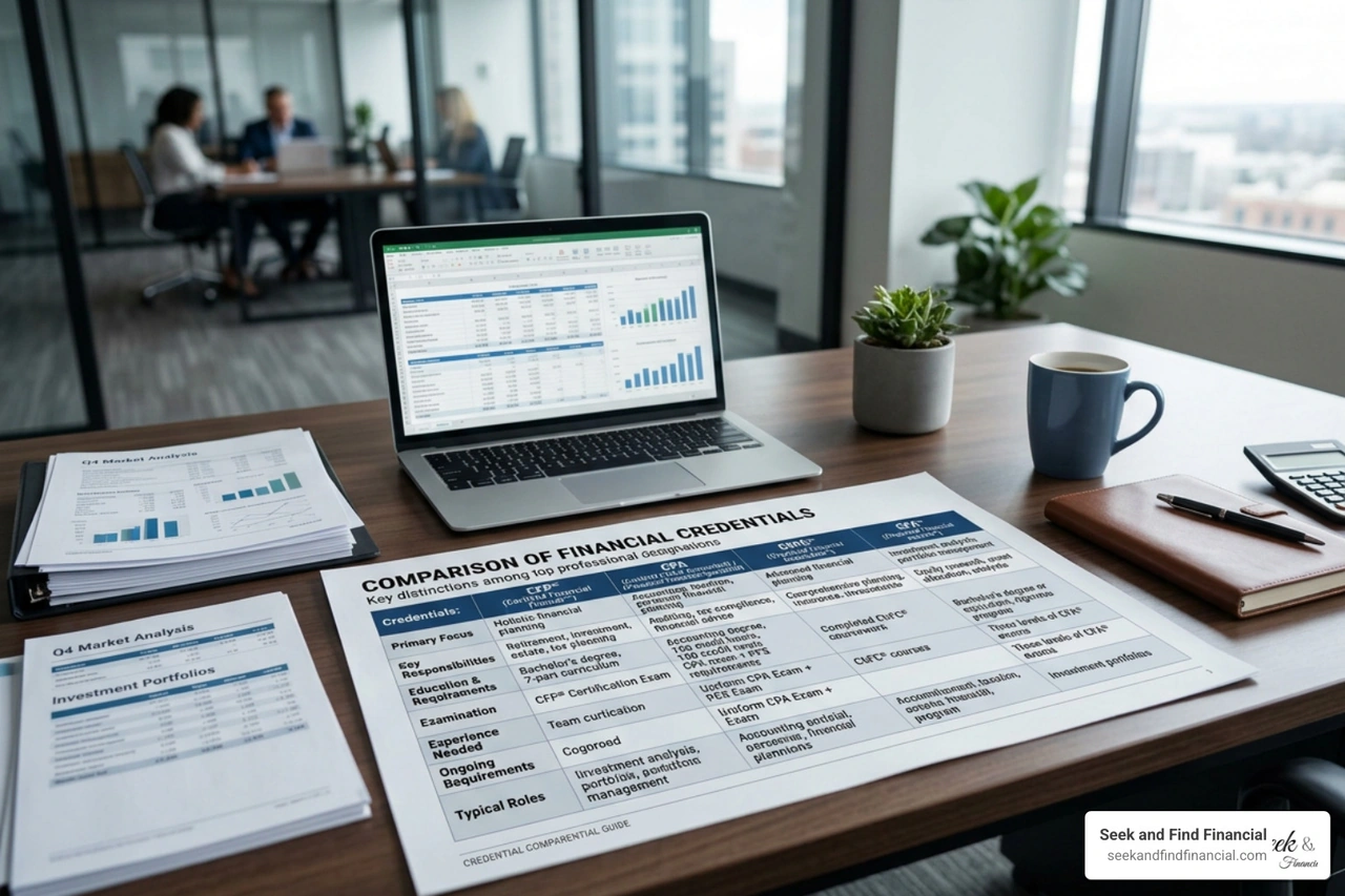 Comparison chart of CFP CPA PFS ChFC and CFA financial credentials Comparison chart of CFP CPA PFS ChFC and CFA financial credentials