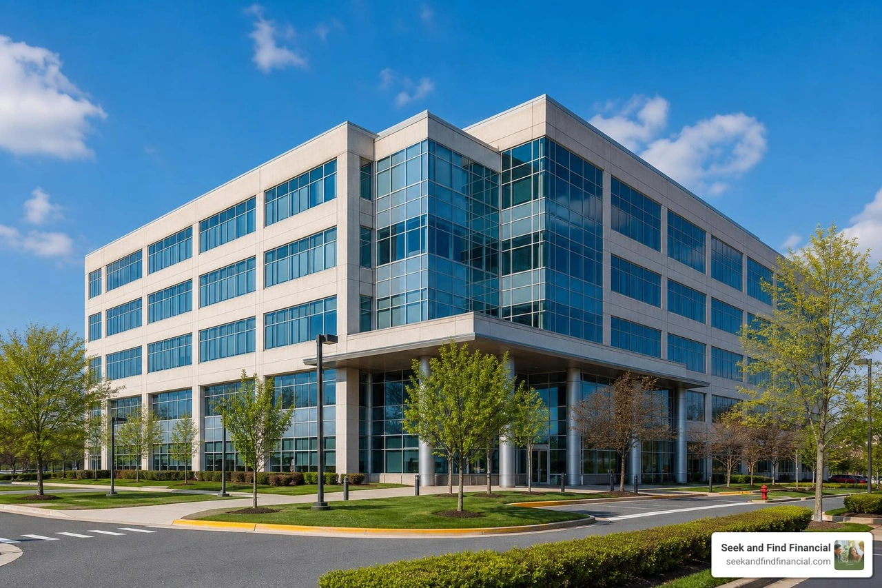 A large, modern institutional commercial property held within a Delaware Statutory Trust