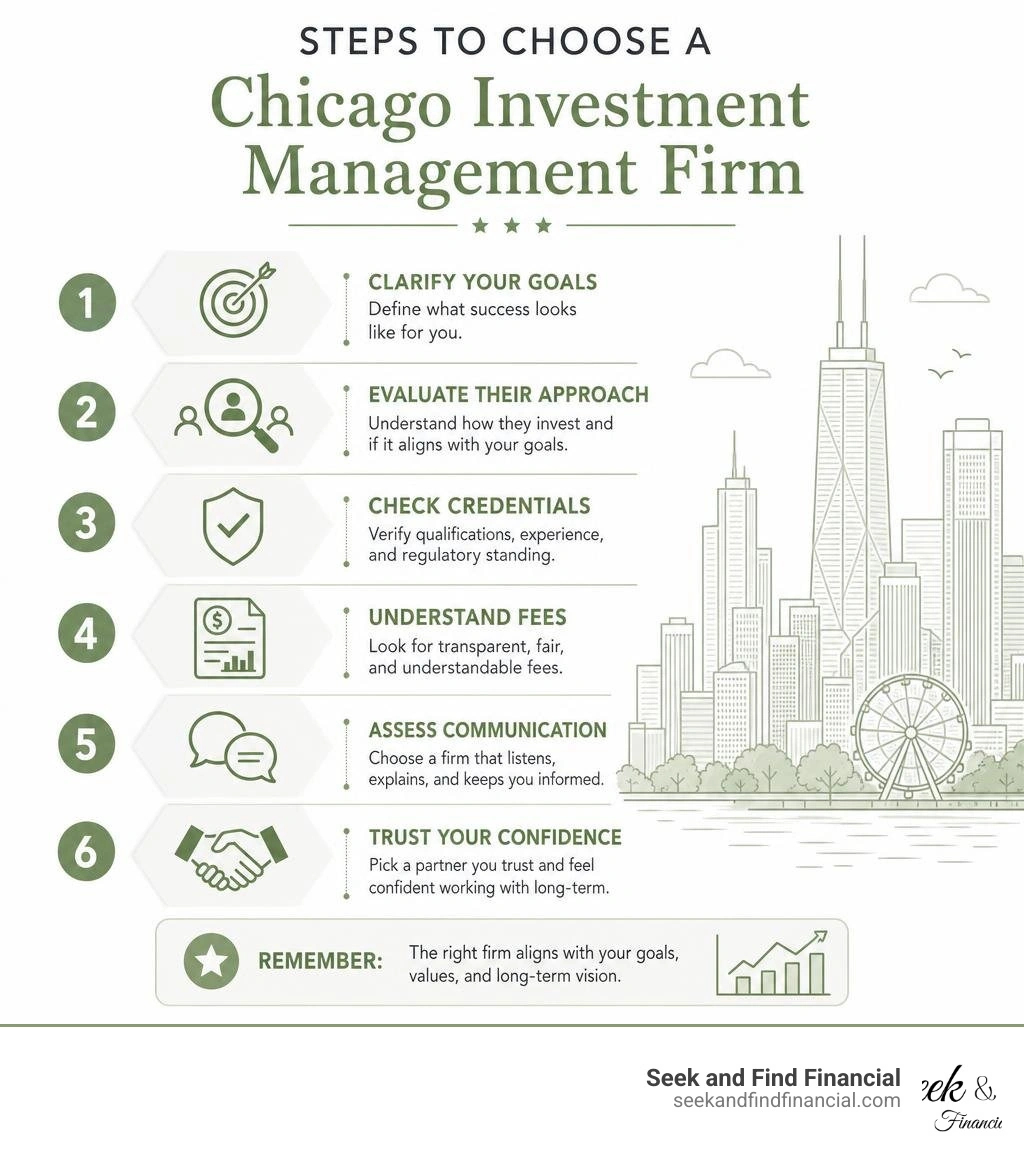 Steps to choose a Chicago investment management firm infographic infographic Steps to choose a Chicago investment management firm infographic infographic