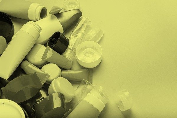 Empty cosmetic bottles and packaging