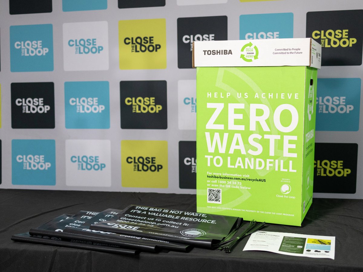 Toshiba Zero Waste To Landfill box