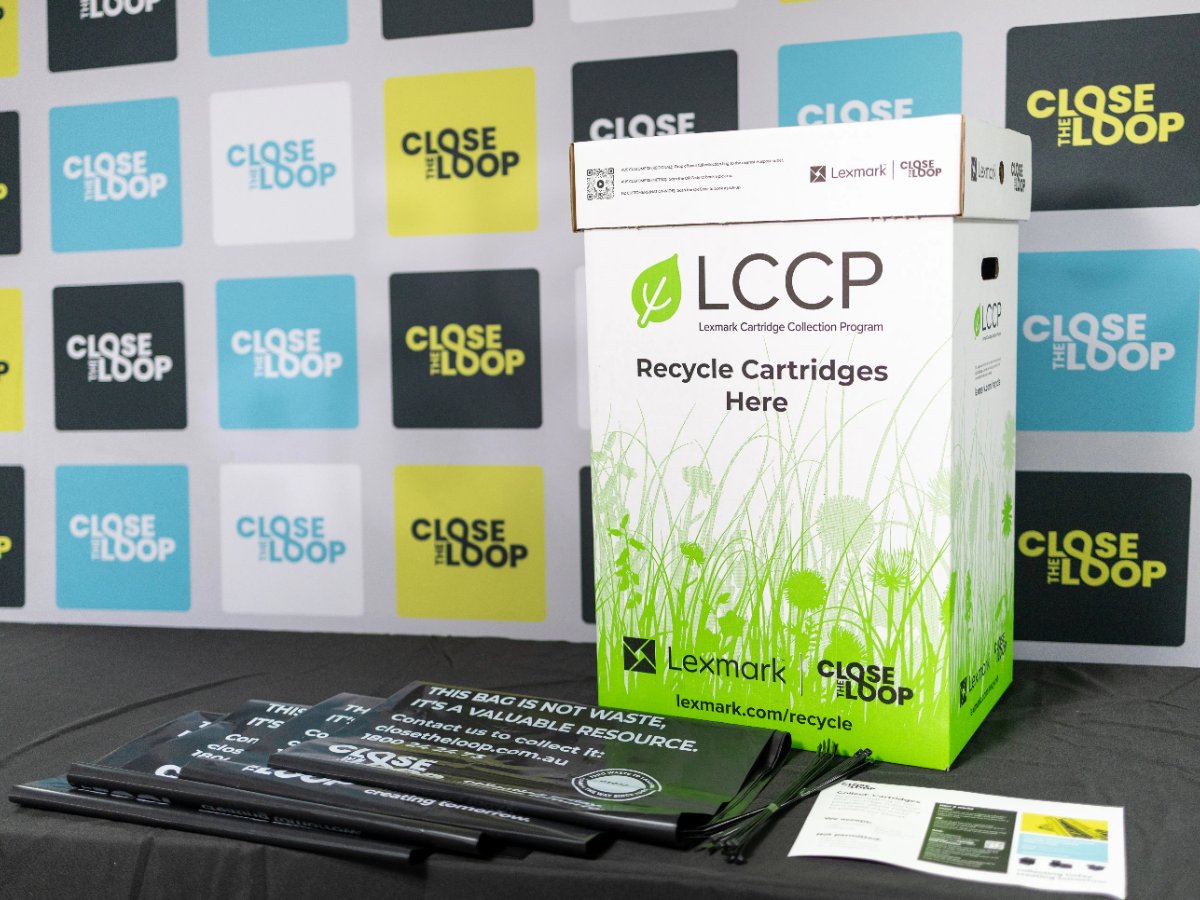 Lexmark LCCP Recycle Cartridges Here box