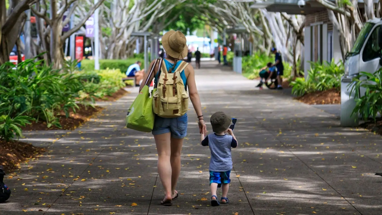 Mother and Child walking hand in hand