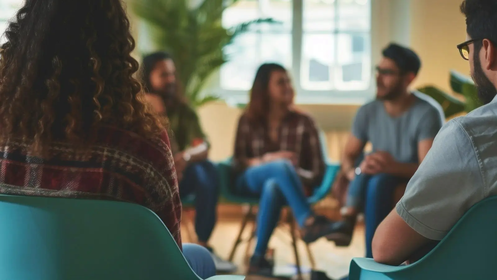 A group of people sitting in circle while having a counselling
