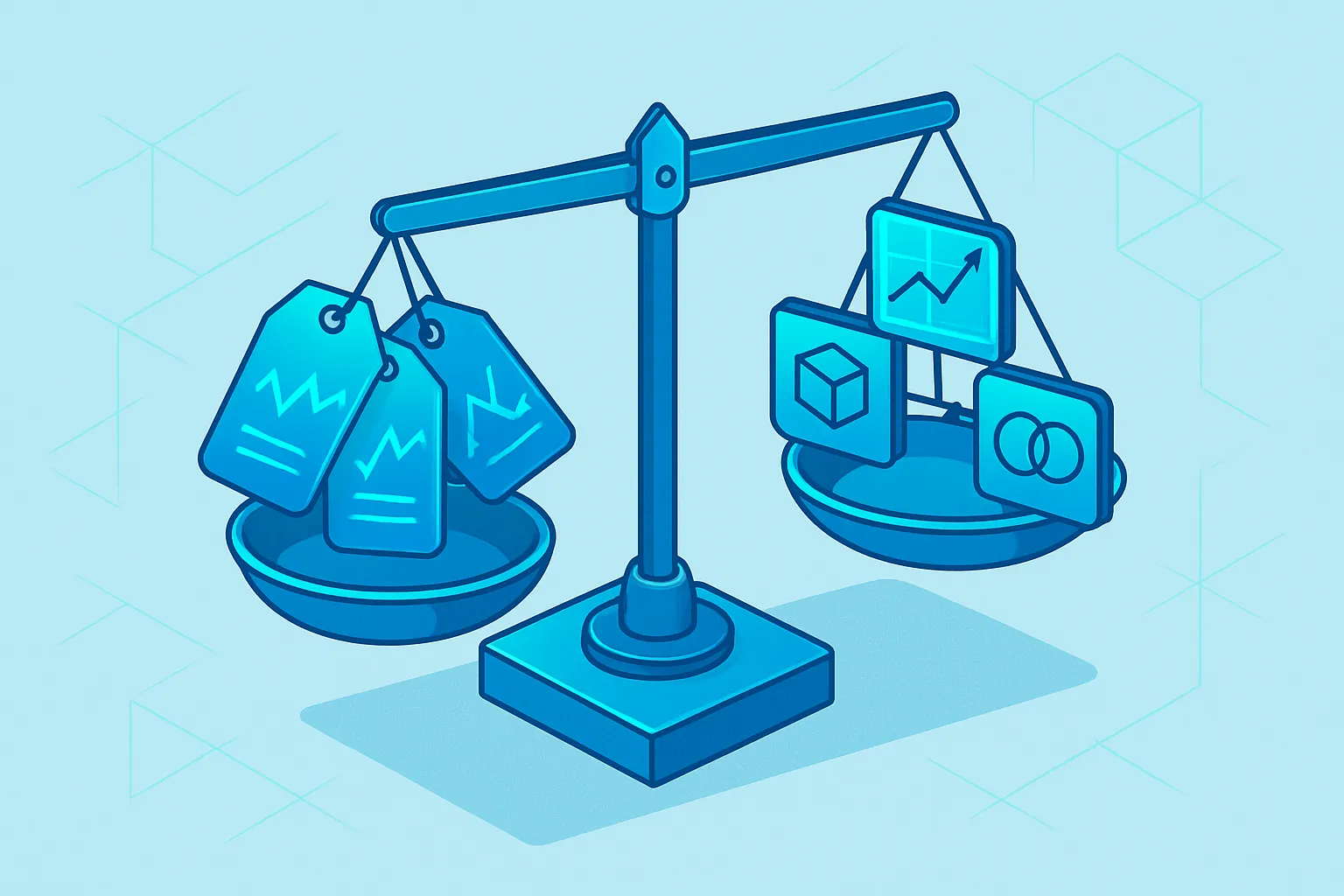 Une balance symbolisant les variations de prix et les facteurs du marché.