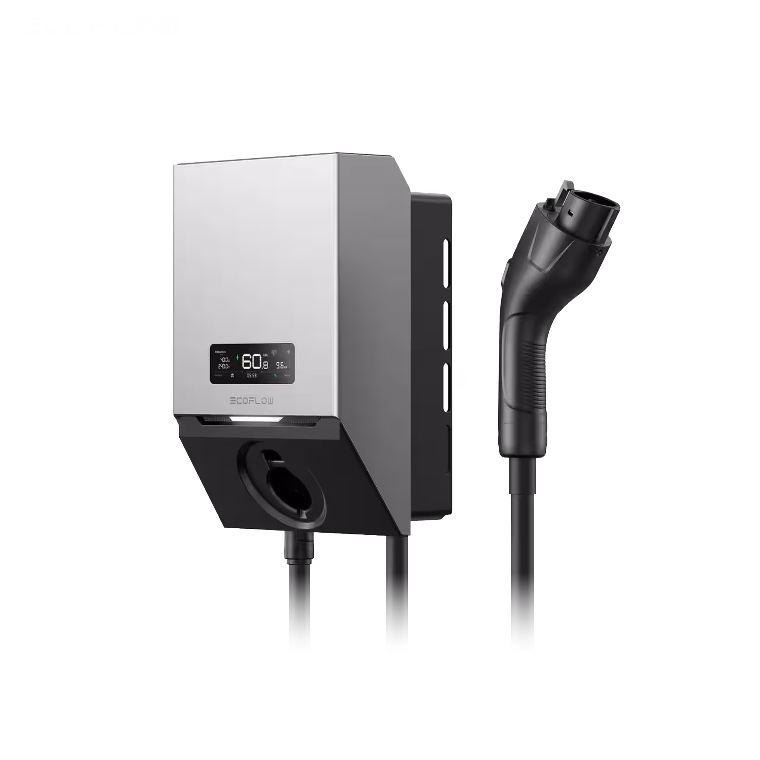 Borne de recharge Ecoflow avec panneaux solaires