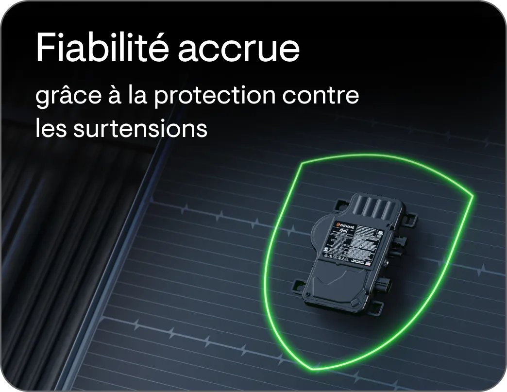 Micro-onduleur Enphase IQ8 protégé contre les surtensions du réseau électrique