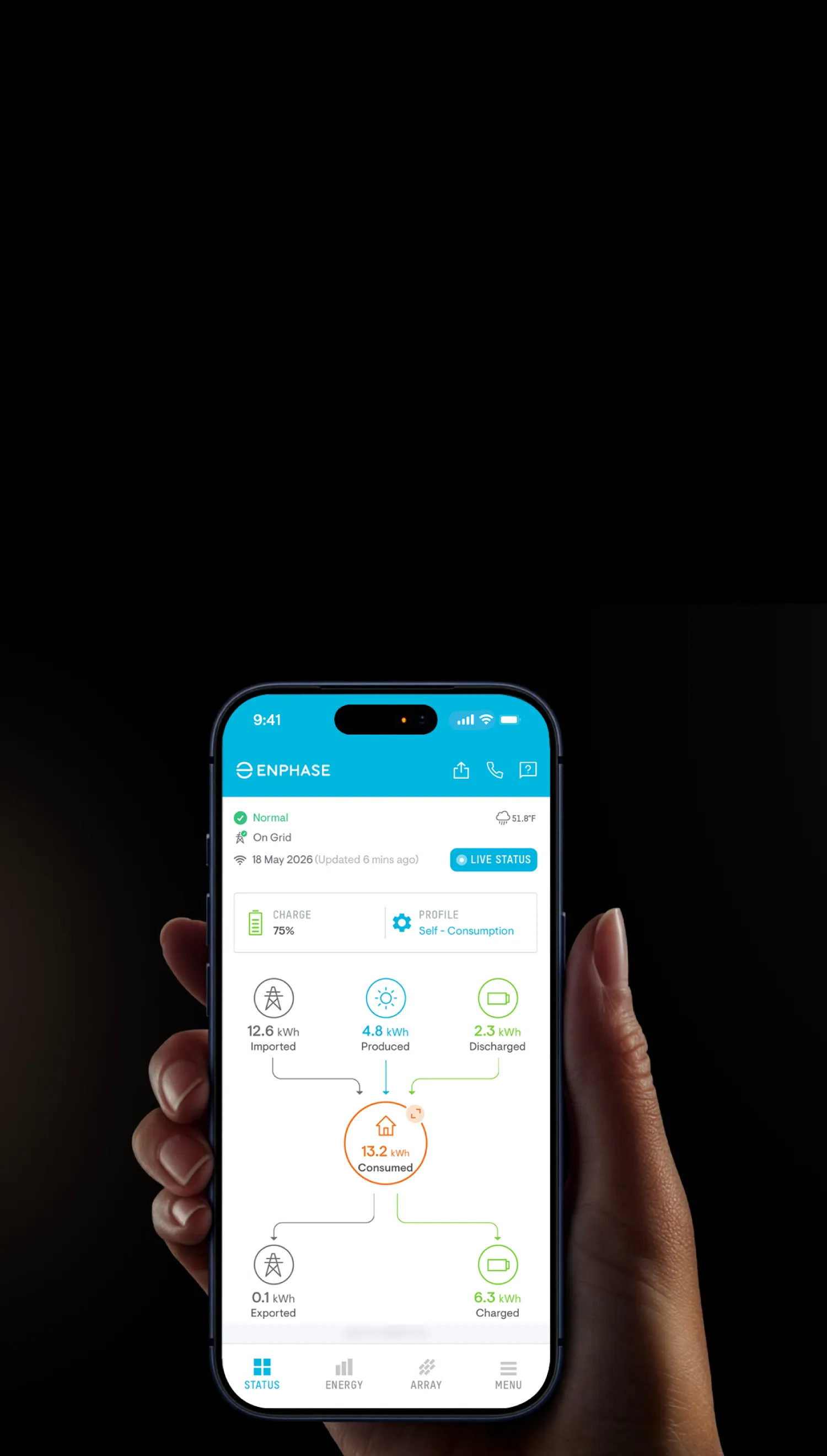 Application Enphase sur smartphone : production de chaque panneau équipé d’un IQ8